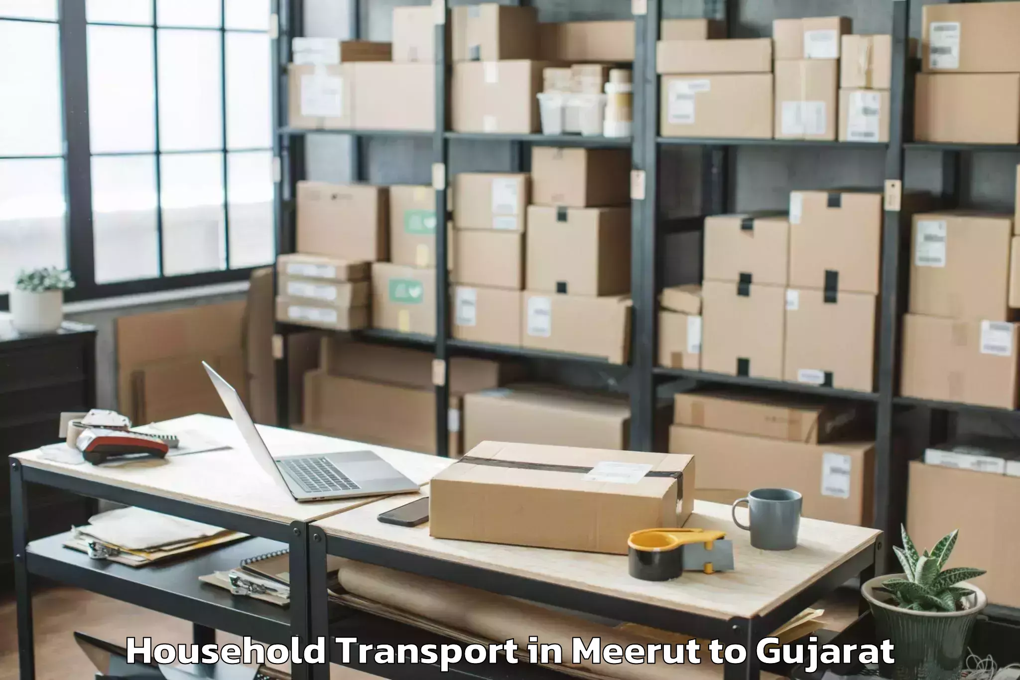 Reliable Meerut to Karjan Household Transport